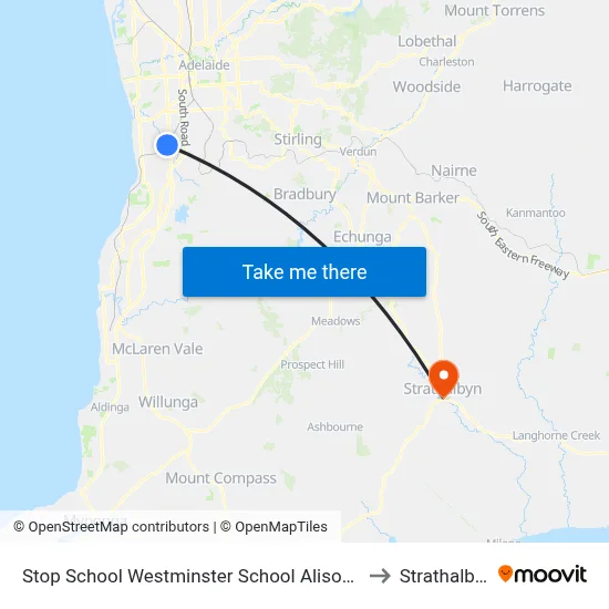 Stop School Westminster School Alison Av to Strathalbyn map