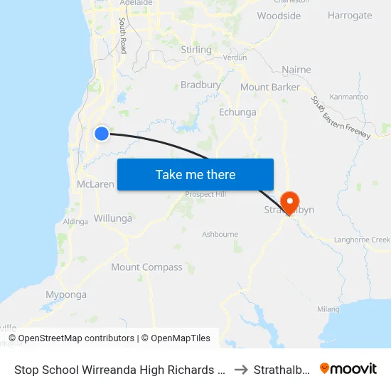 Stop School Wirreanda High Richards Dr to Strathalbyn map