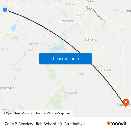 Zone B Seaview High School to Strathalbyn map