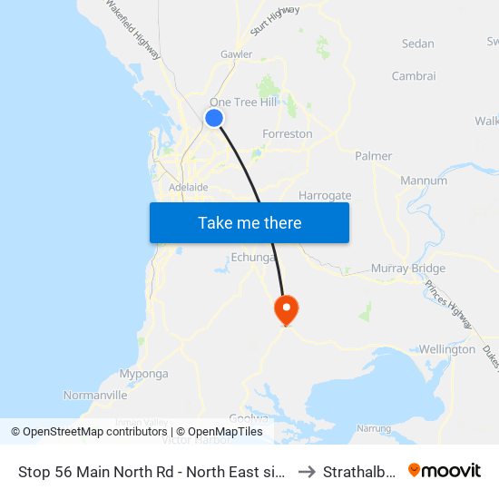 Stop 56 Main North Rd - North East side to Strathalbyn map