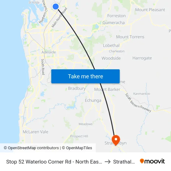 Stop 52 Waterloo Corner Rd - North East side to Strathalbyn map