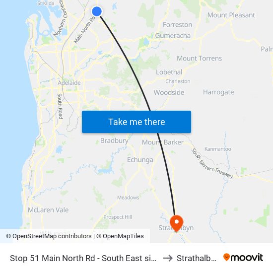 Stop 51 Main North Rd - South East side to Strathalbyn map