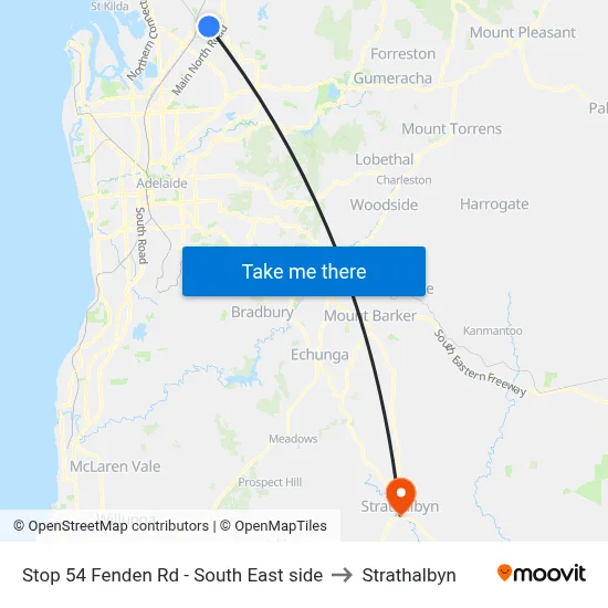 Stop 54 Fenden Rd - South East side to Strathalbyn map