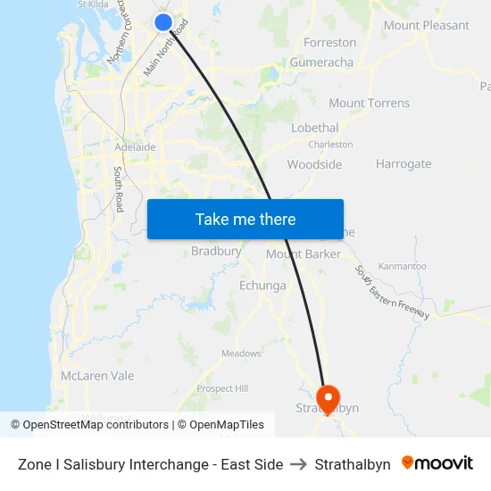 Zone I Salisbury Interchange - East Side to Strathalbyn map