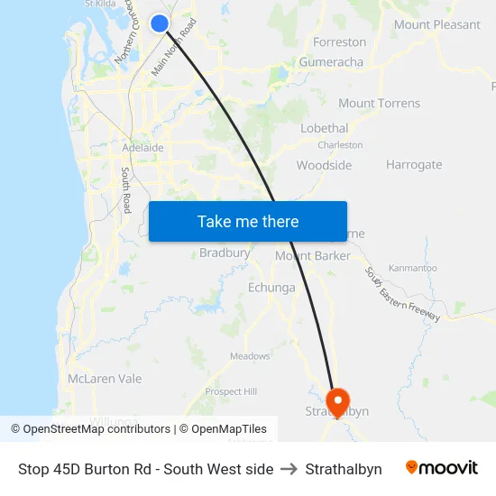 Stop 45D Burton Rd - South West side to Strathalbyn map