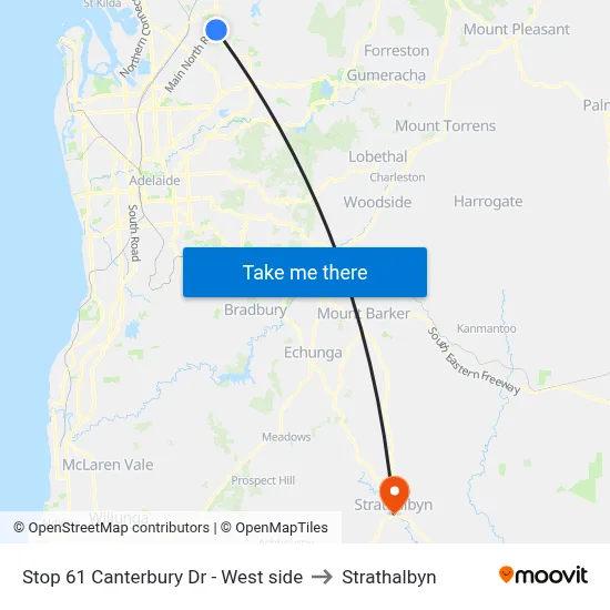 Stop 61 Canterbury Dr - West side to Strathalbyn map