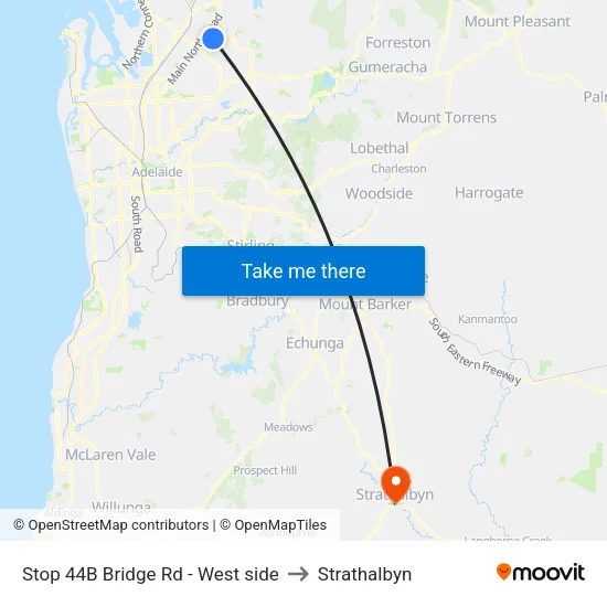 Stop 44B Bridge Rd - West side to Strathalbyn map
