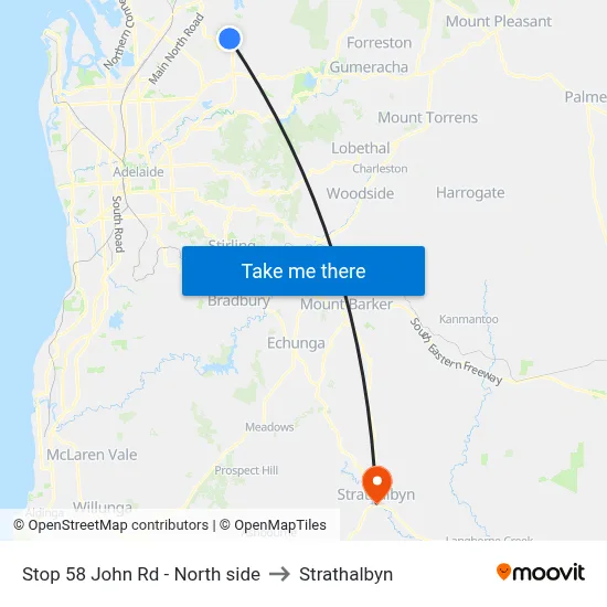 Stop 58 John Rd - North side to Strathalbyn map