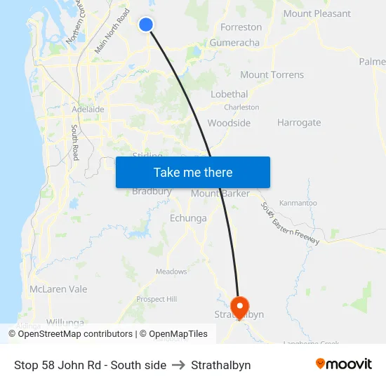 Stop 58 John Rd - South side to Strathalbyn map