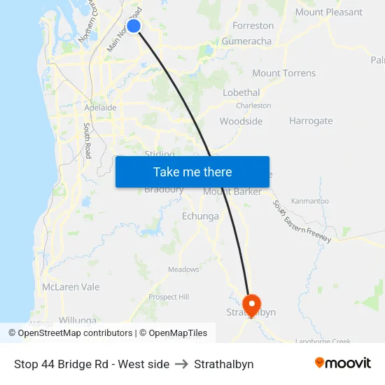 Stop 44 Bridge Rd - West side to Strathalbyn map