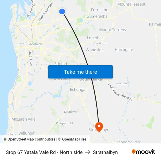 Stop 67 Yatala Vale Rd - North side to Strathalbyn map