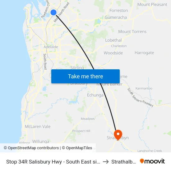 Stop 34R Salisbury Hwy - South East side to Strathalbyn map