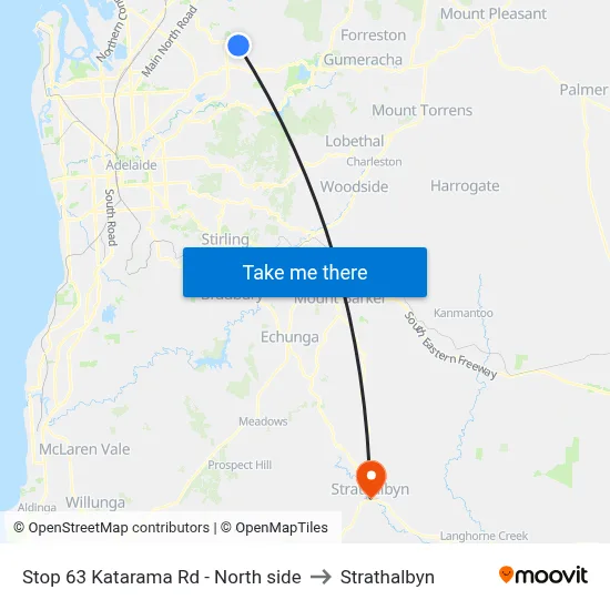 Stop 63 Katarama Rd - North side to Strathalbyn map