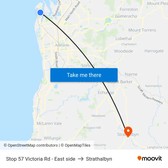 Stop 57 Victoria Rd - East side to Strathalbyn map