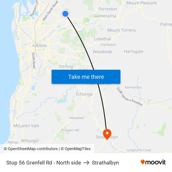 Stop 56 Grenfell Rd - North side to Strathalbyn map