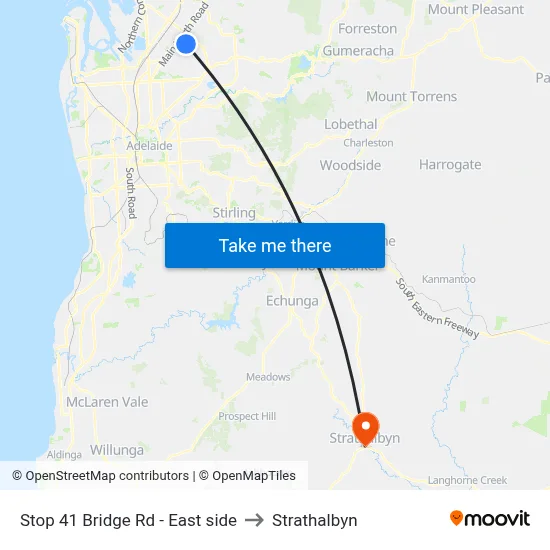 Stop 41 Bridge Rd - East side to Strathalbyn map
