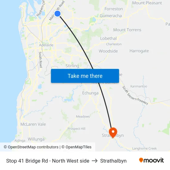 Stop 41 Bridge Rd - North West side to Strathalbyn map