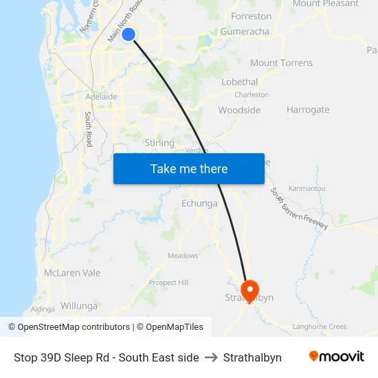 Stop 39D Sleep Rd - South East side to Strathalbyn map