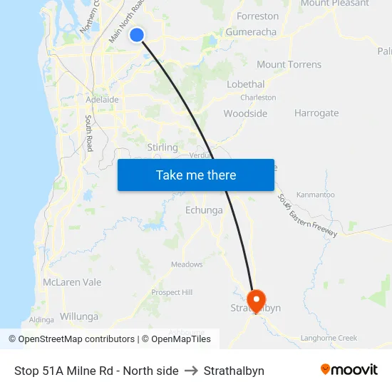 Stop 51A Milne Rd - North side to Strathalbyn map
