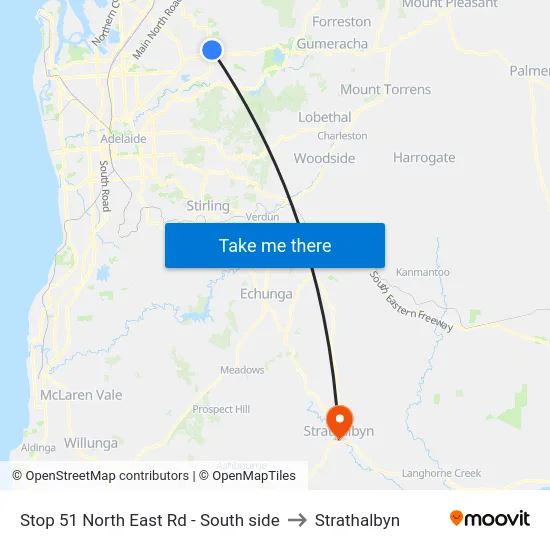Stop 51 North East Rd - South side to Strathalbyn map
