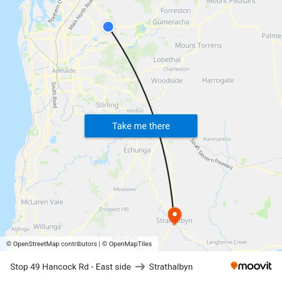 Stop 49 Hancock Rd - East side to Strathalbyn map