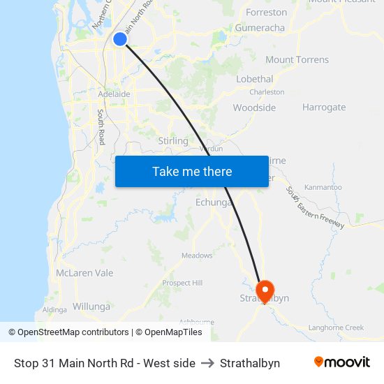 Stop 31 Main North Rd - West side to Strathalbyn map