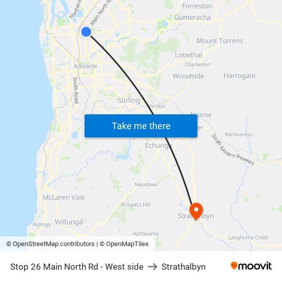 Stop 26 Main North Rd - West side to Strathalbyn map