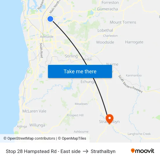Stop 28 Hampstead Rd - East side to Strathalbyn map