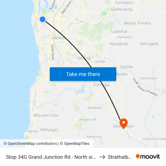 Stop 34G Grand Junction Rd - North side to Strathalbyn map
