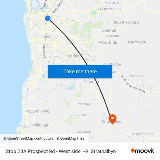 Stop 23A Prospect Rd - West side to Strathalbyn map