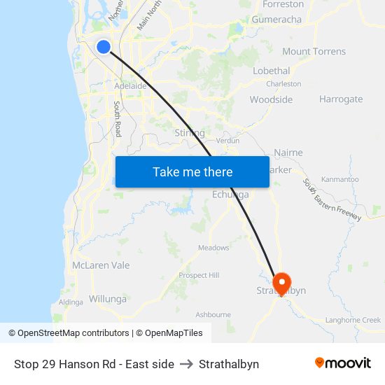 Stop 29 Hanson Rd - East side to Strathalbyn map