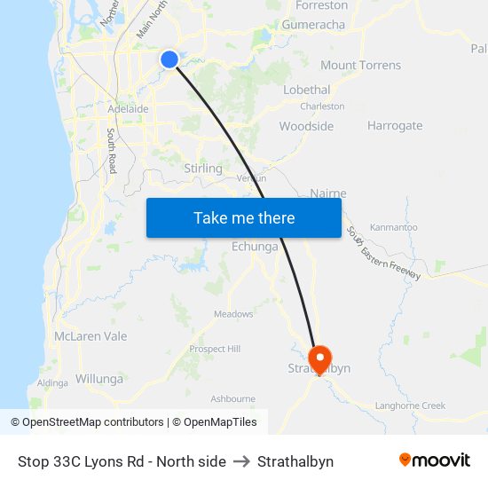 Stop 33C Lyons Rd - North side to Strathalbyn map