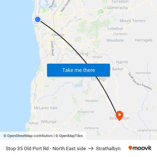 Stop 35 Old Port Rd - North East side to Strathalbyn map