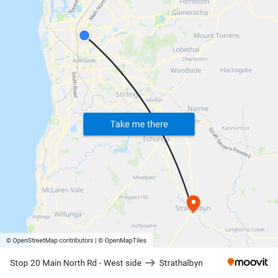 Stop 20 Main North Rd - West side to Strathalbyn map