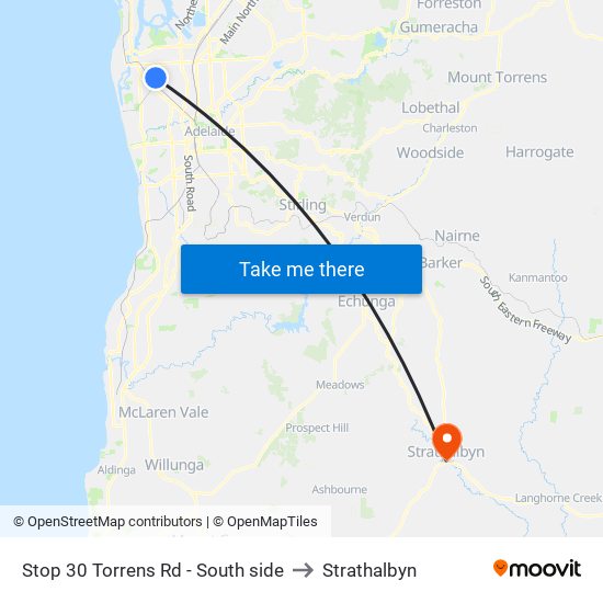 Stop 30 Torrens Rd - South side to Strathalbyn map