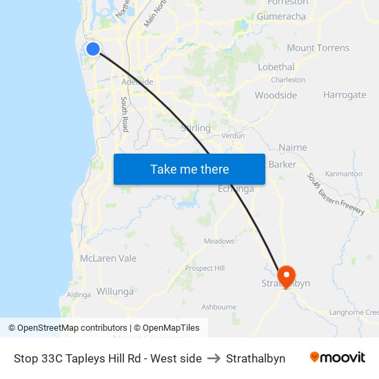 Stop 33C Tapleys Hill Rd - West side to Strathalbyn map