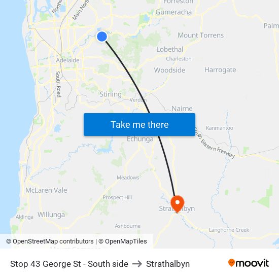 Stop 43 George St - South side to Strathalbyn map