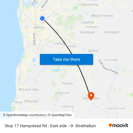 Stop 17 Hampstead Rd - East side to Strathalbyn map