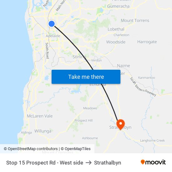 Stop 15 Prospect Rd - West side to Strathalbyn map