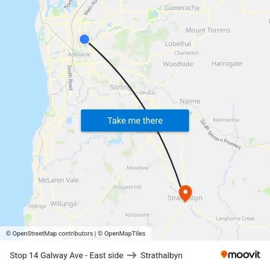 Stop 14 Galway Ave - East side to Strathalbyn map