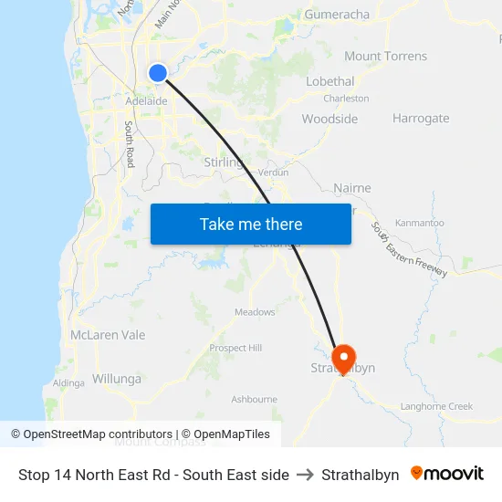 Stop 14 North East Rd - South East side to Strathalbyn map