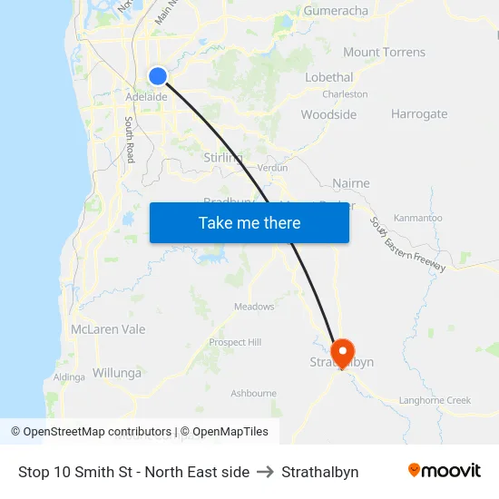 Stop 10 Smith St - North East side to Strathalbyn map