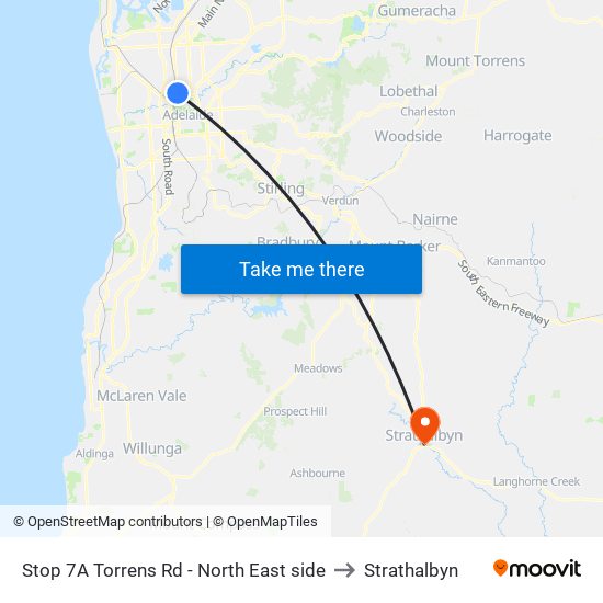 Stop 7A Torrens Rd - North East side to Strathalbyn map