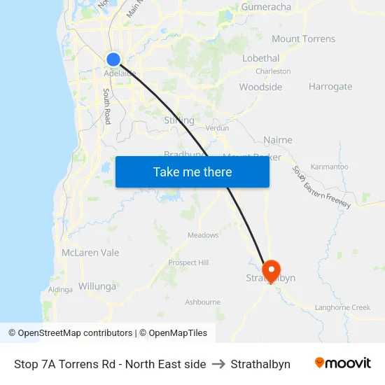 Stop 7A Torrens Rd - North East side to Strathalbyn map