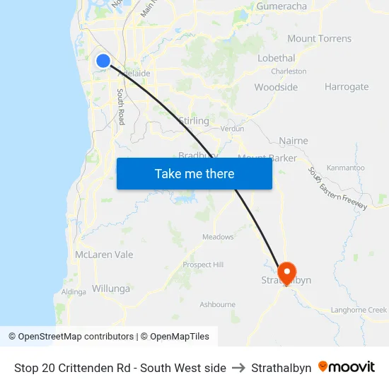 Stop 20 Crittenden Rd - South West side to Strathalbyn map