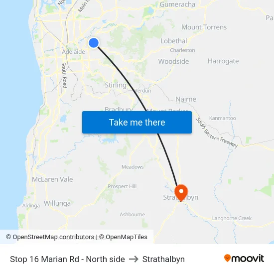 Stop 16 Marian Rd - North side to Strathalbyn map