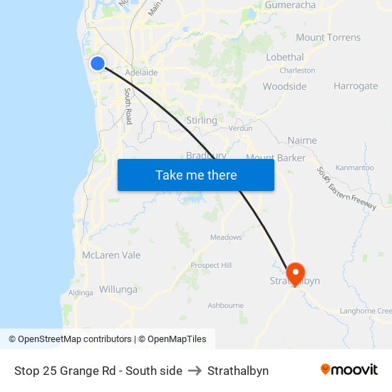 Stop 25 Grange Rd - South side to Strathalbyn map