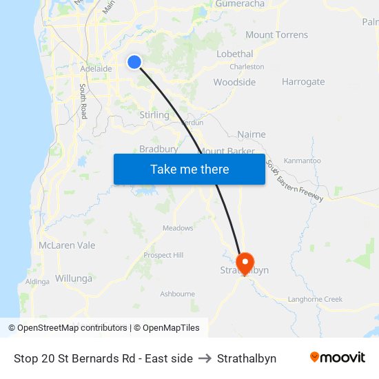 Stop 20 St Bernards Rd - East side to Strathalbyn map