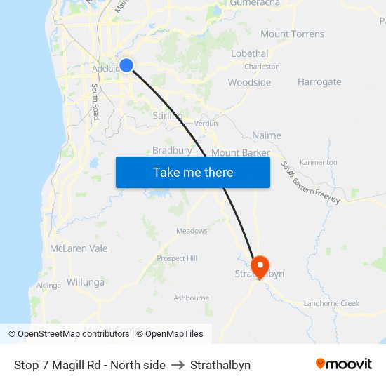 Stop 7 Magill Rd - North side to Strathalbyn map