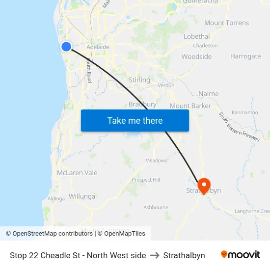 Stop 22 Cheadle St - North West side to Strathalbyn map
